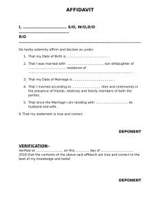 marriage affidavit