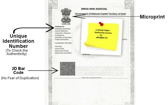 e-Stamp paper associated with SHCIL