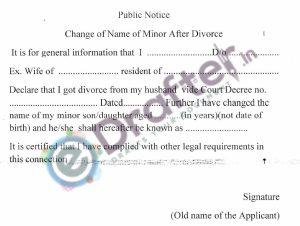 Name change of minor after divorce sample