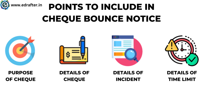 points to included in a cheque bounce notice