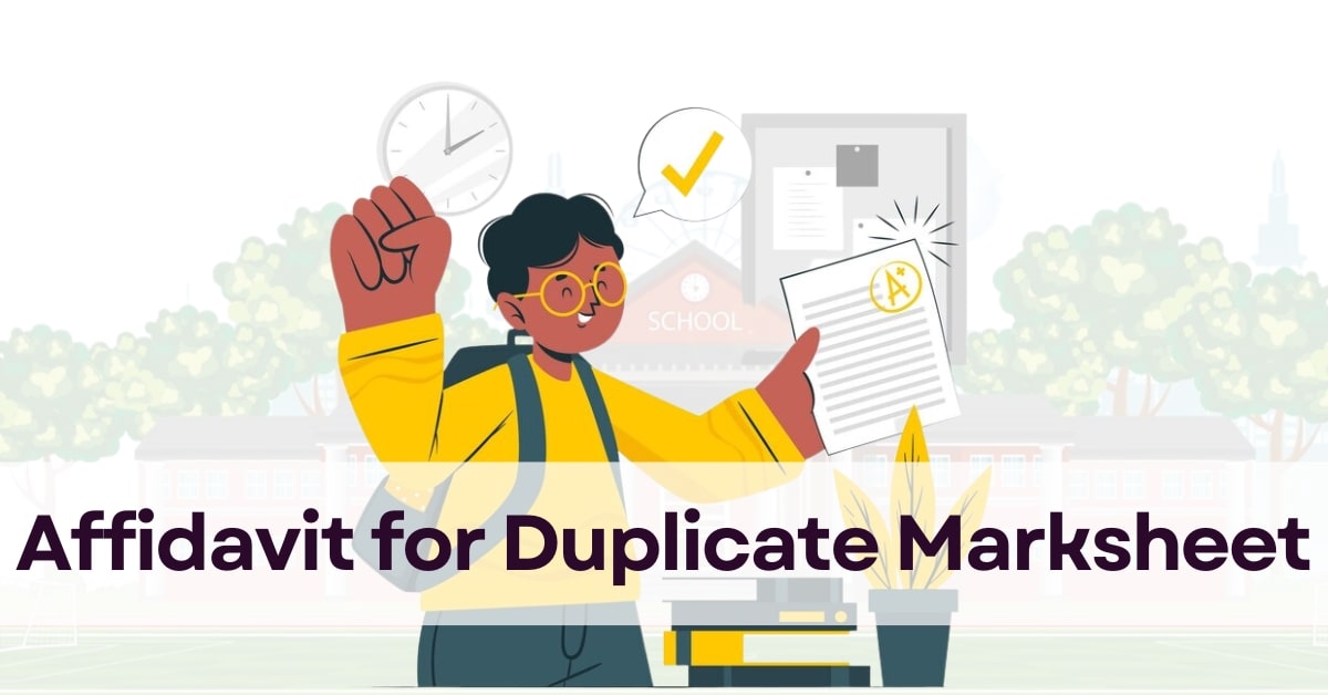 Affidavit for Duplicate Marksheet