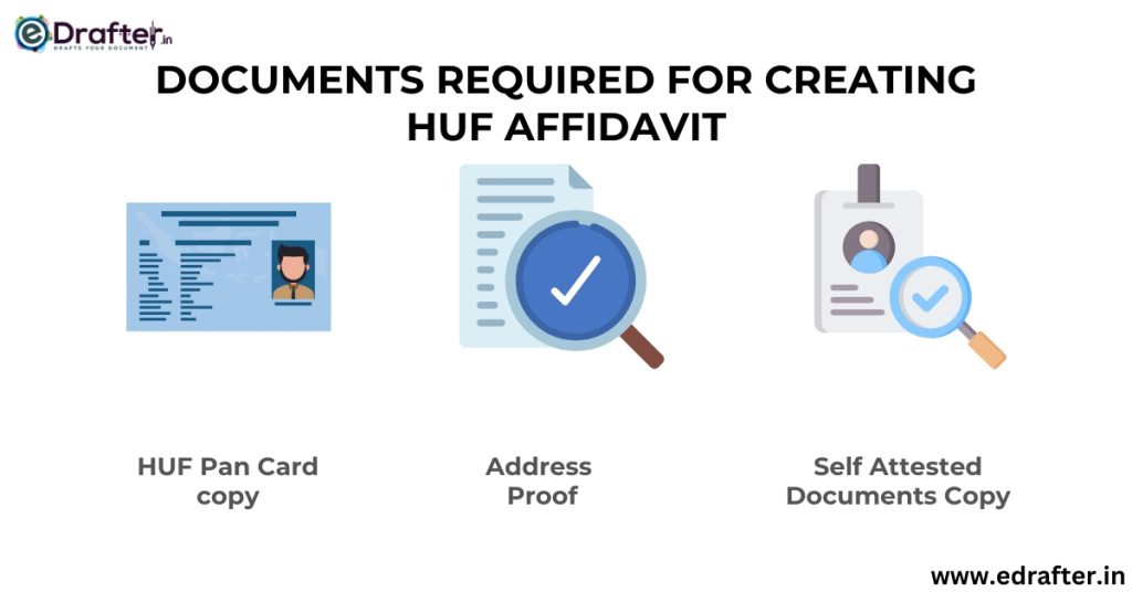 documents required for creating HUF Affidavit
